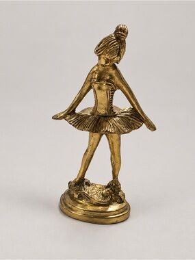 Gold Ballerina Figurine Decorative Sculpture